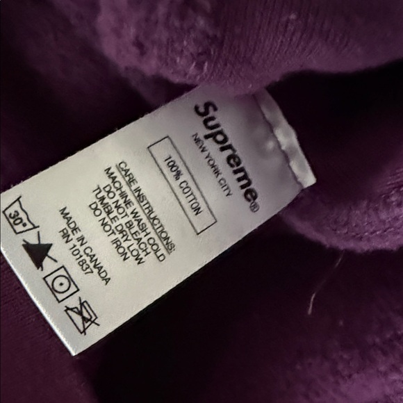 Supreme Deep Purple Hoodie with Logo 100% authentic - Picture 4 of 5